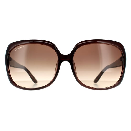 Salvatore Ferragamo Rechthoekige Dames Bruine Gradient Zonnebril - Image 1