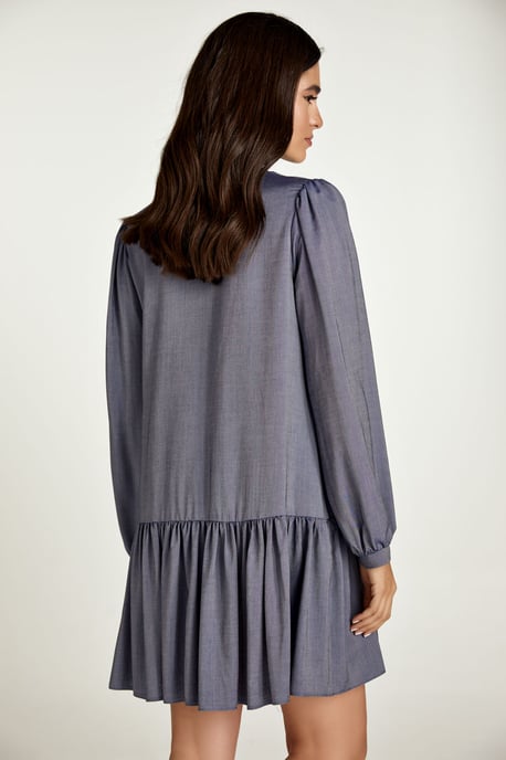 Blauwe denim stijl jurk met knopen - Image 4