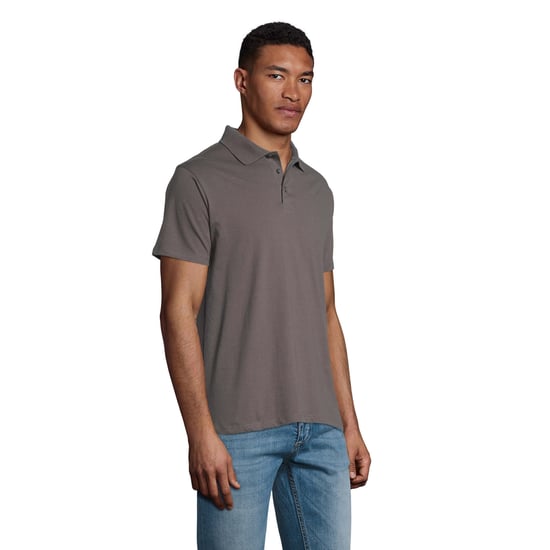 SOLS Heren Prescott Jersey Poloshirt (Donkergrijs) - Image 3