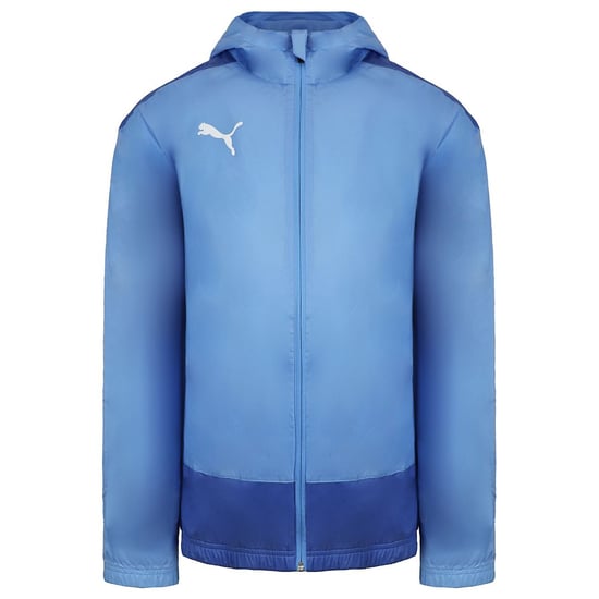 Puma GOAL Long Sleeve ZipUp LightBlue Mens Hooded Training Rain Jacket 656559 18