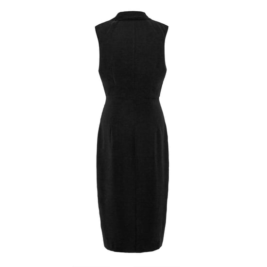 Tailor wrap effect dress with topstitched collar