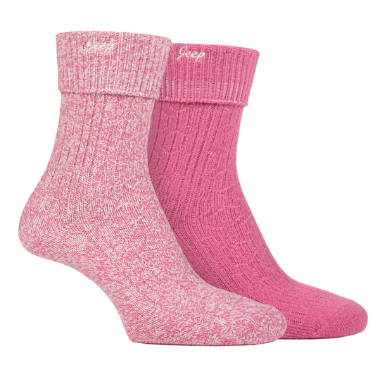 Dames Omgeslagen Kousen | Jeep | Wandelsokken Voor Vrouwen, Comfortabele Prestatie Polyster Sokken - Cerise / Crème - Image 1