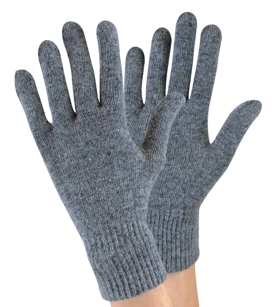 Dames gebreide thermo wolmix magische handschoenen - Grijs - Image 1