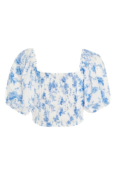 Blue Floral Crop Top