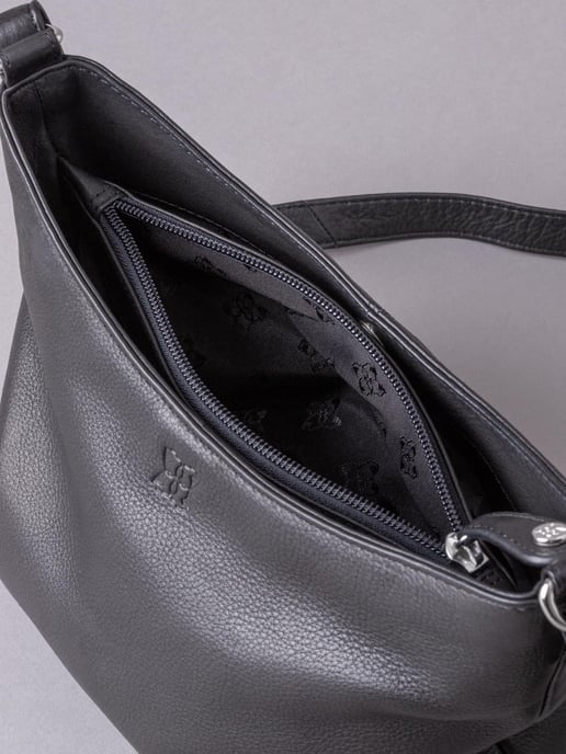 Fornside Small Leather Cross Body Bag in Black