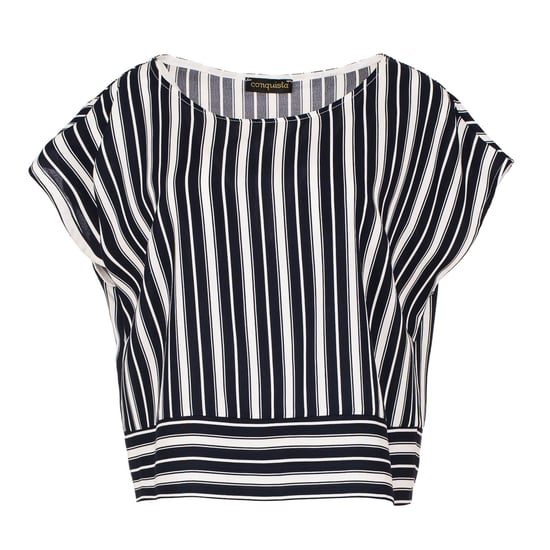 Navy gestreepte top met boothals - Image 2