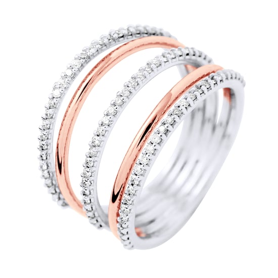 DIADEMA - Ring - Prestige Jewelery - Diamonds - White Gold and Pink Gold