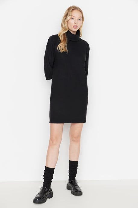 Trendyol Vrouw/Meisje Off-shoulder Coltrui Verschuiving Midi Jurk - Image 4