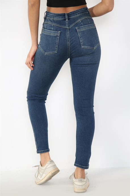 Dames Magic Shaping Skinny Fit Jeans met hoge taille in blauw - Image 2