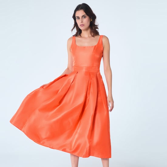 Fit-and-flare cocktailjurk van taft - Image 1