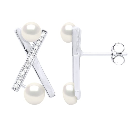 Oorbellen Strips - Echte Gecultiveerde Zoetwaterparel Knop 4-5 mm en 5-6 mm - Image 1