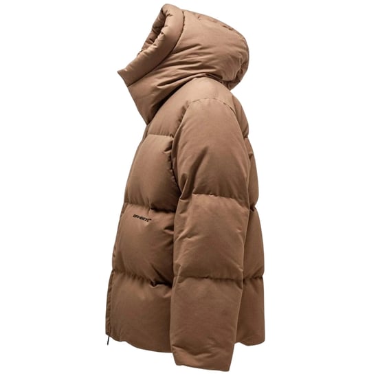 Off-White OW Race Canvas Camel Beige Puffer Down Jacket