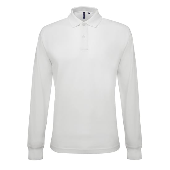 Asquith & Fox Heren Klassieke Pasvorm Poloshirt met lange mouwen (Wit) - Image 1