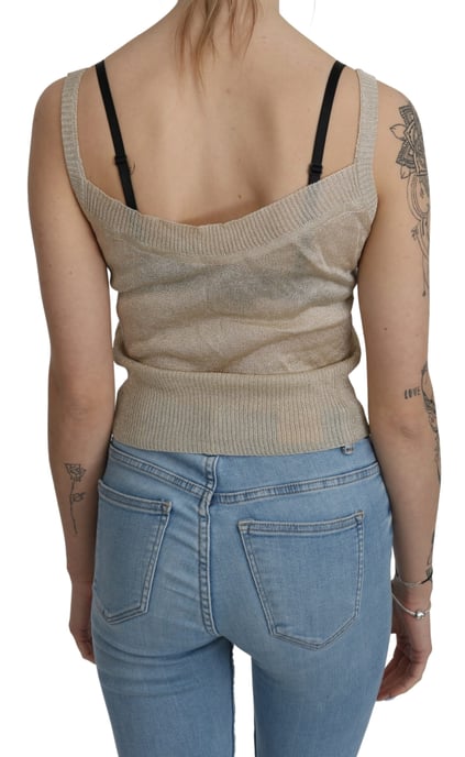 BYBLOS Beige Mouwloze Tankdoorzichtige Top - Image 4