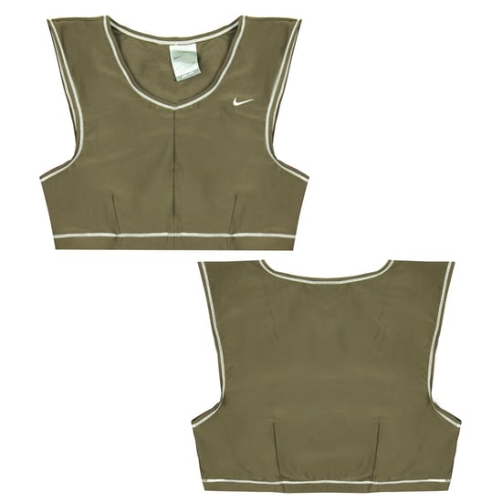 Nike Dri-Fit Sports Bra Fitness V-Neck Brown Sleeveless Training Top 222665 204