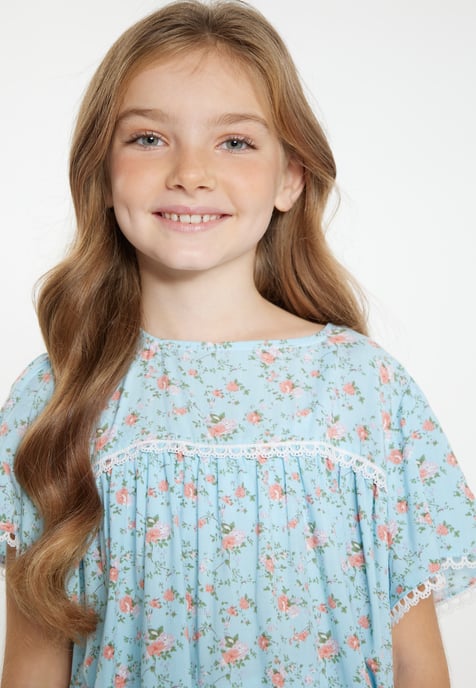 Dreimaster Blouse meisjes (kinderen) Lichtblauwe bloem - Image 5