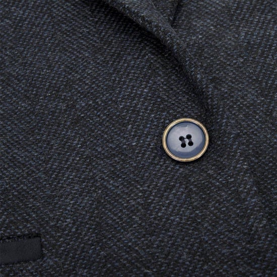 Womens Tweed 1920s Herringbone Navy Blazer