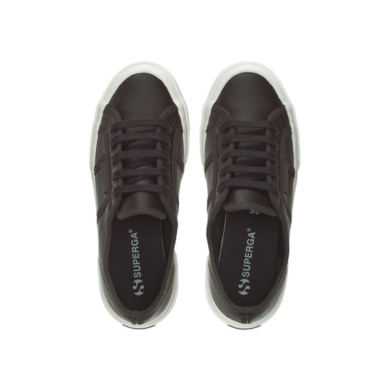 Superga Unisex 2750 Efglu Leather Trainers voor volwassenen (Bristol Zwart/Avorio) - Image 4