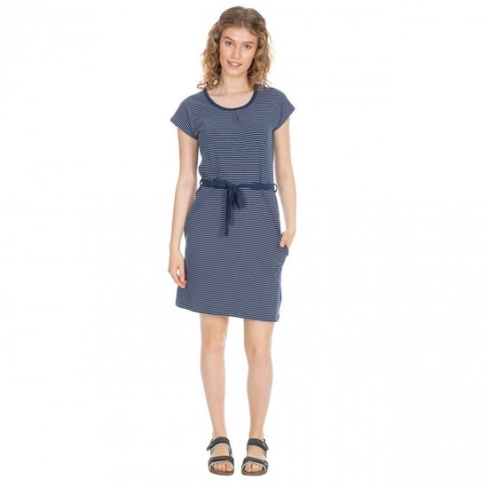 Trespass Womens/Ladies Lidia Round Neck Cotton Dress (Navy Stripe)