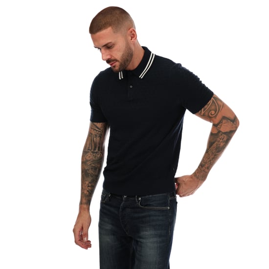 Ted Baker Mahana Mens Navy Stitched Polo Shirt