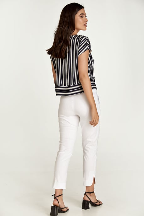 Navy gestreepte top met boothals - Image 3