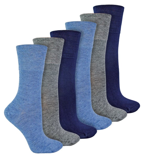 IOMI - Set van 6 bamboesokken voor diabeten voor dames - Blauw - Image 1