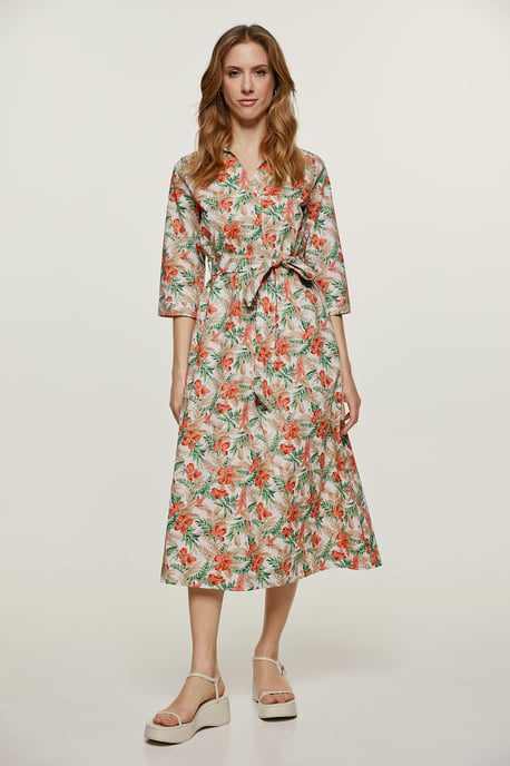 Print Poplin stijl Midi jurk - Image 6