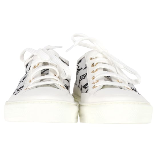 Louis Vuitton Monogram Mesh Accent Low-Top Sneakers  in White Leather - Image 2