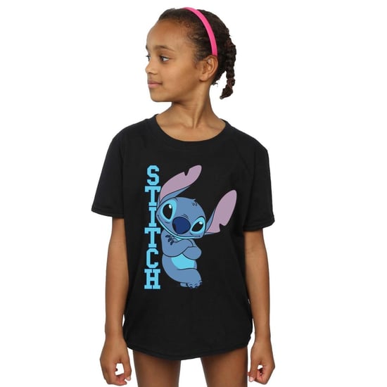 Disney Girls Lilo And Stitch Posing Cotton T-Shirt (Black)
