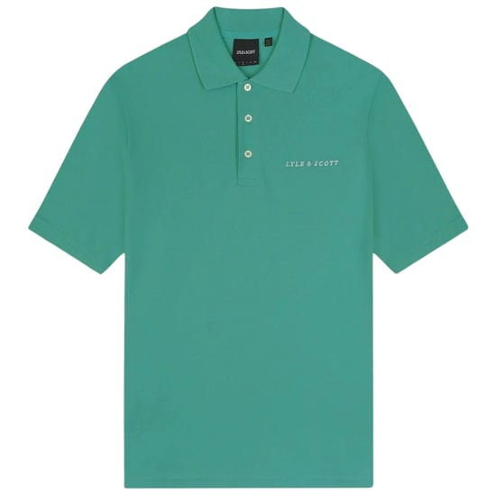 Lyle & Scott effen geborduurd logo Wilton groen poloshirt - Image 1