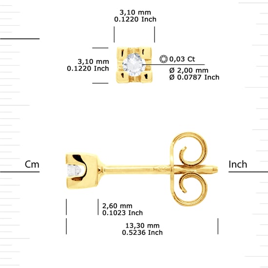 DIADEMA - Earrings with Diamonds - Yellow Gold