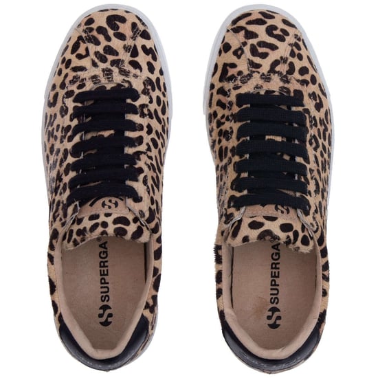 Superga Unisex 2843 Club S Luipaardprint rundsleder Trainers voor volwassenen (Beige) - Image 3