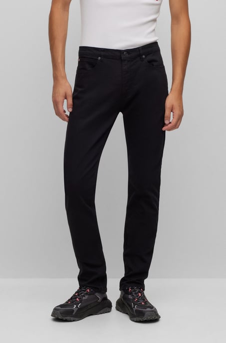 Heren Hugo Slim-Fit Comfort Stretch Jeans in Zwart - Image 5