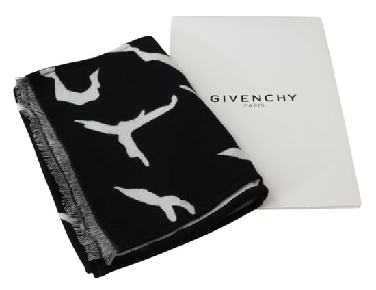 Givenchy Zwart Wit Wool Unissex Winter Warm SCARF Wrap Heren sjaal - Image 5