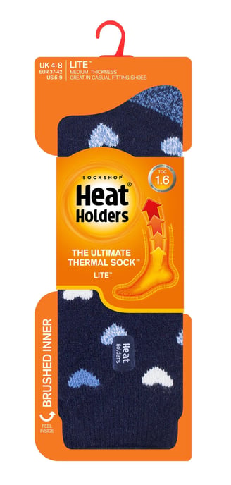 Heat Holders Lite - Geïsoleerde thermo damessokken - Navy Heart (Jasmine) - Image 2
