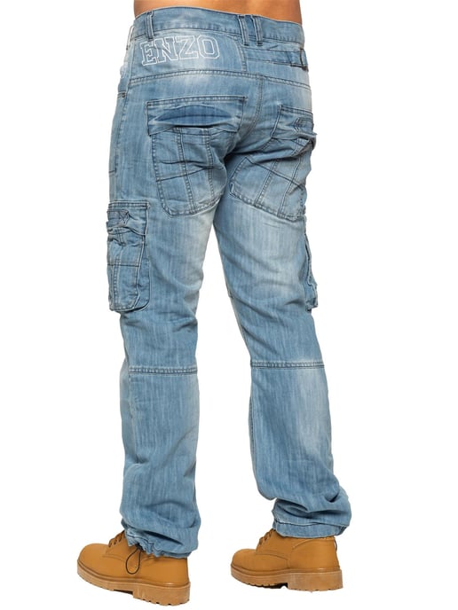 Enzo | heren Combat Denim jeans - Lichtblauw - Image 3