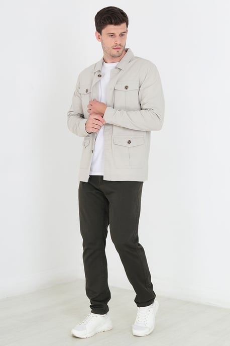 Khaki 'Armstrong' Cotton Chino Trousers
