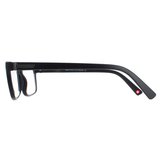 Montana Rectangular Unisex Matte Black Glasses