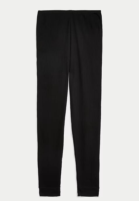 M & S Womens 2 Pack Thermische Pointelle Legging In Zwart - Image 3