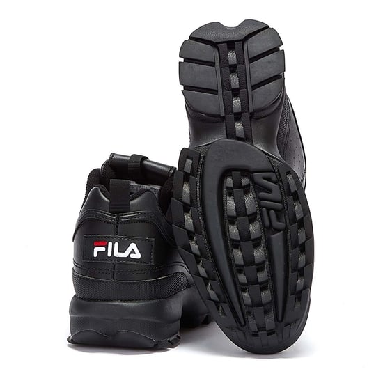 Heren Dames Fila Disruptor II Premium Sportschoenen - (Zwart / Wit / Fila Rood) - Image 4