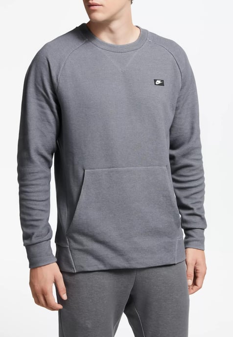 Nike Sportswear Optic Heren Fleece Crew Tracksuit in Grijs - Image 2