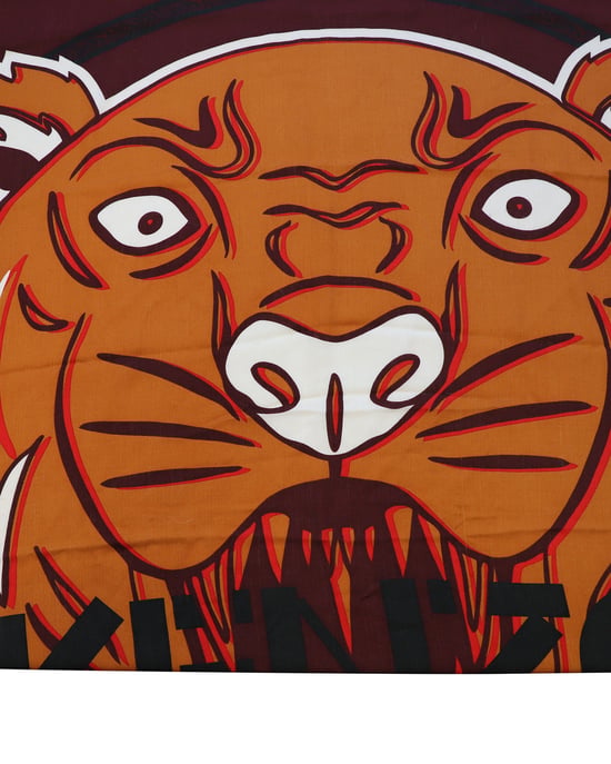 Kenzo Parijs Tijgerkopprint Sjaal in Multicolor Katoen - Image 3