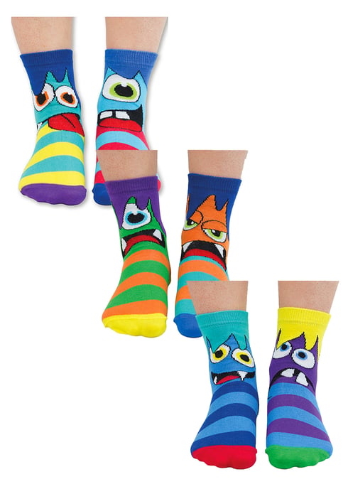 UNITED ODD SOCKS - 6 Paar Jongens Mini Monster Katoenen Odd Sokken in Cadeaubox - Mini Mashers - Image 1