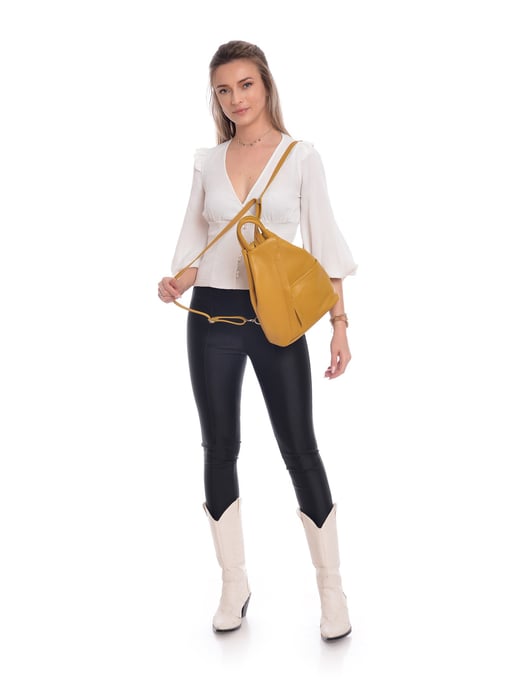 Carla Ferreri SS22 CF 1625 Mosterd Rundleer Tas - Image 5