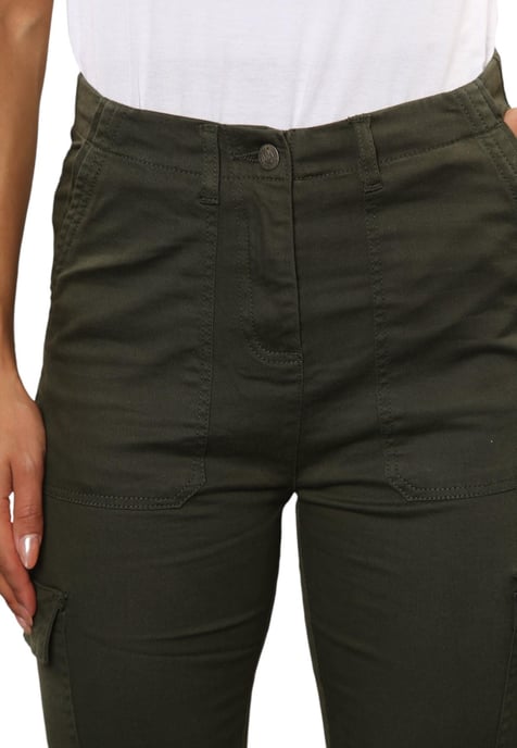 MYT Dames Cargo Chino Enkel Grazer Broek in Khaki - Image 4
