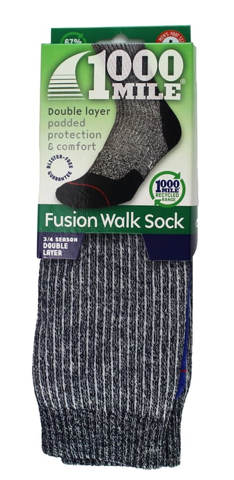 1000 Mile - Heren Fusion Repreve Dubbel Laags Duurzame Wandelsokken - Marineblauw / Koningsblauw - Image 2