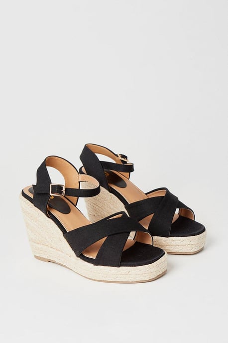 Roma Cross Strap Wedges