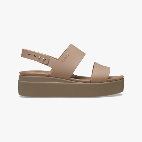 206453-2EL BROOKLYN LAAG WEDGE Dames Sandalen Latte/Paddenstoel - Image 1