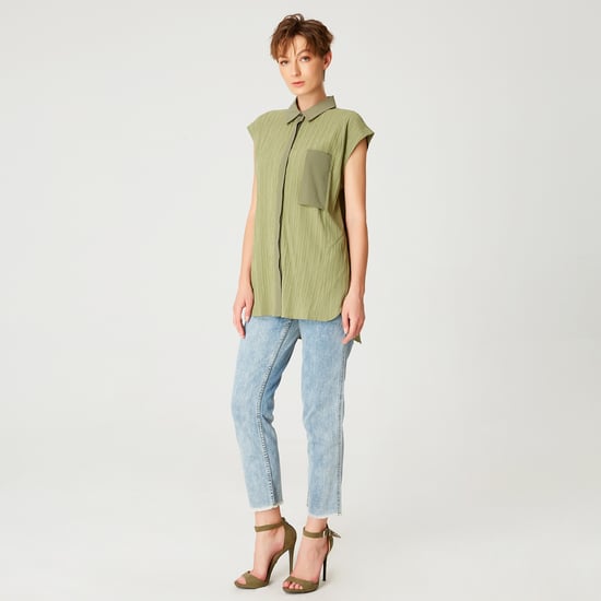 Mouwloos shirt met patch -pocket - Image 2