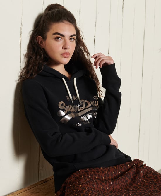 Superdry Vintage Logo Boho Sparkle Hoodie - Image 1